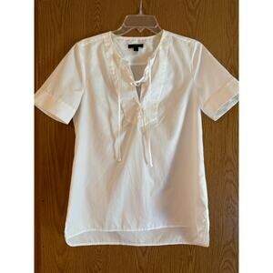 J. Crew Tunic Top Size 8 White 100% cotton